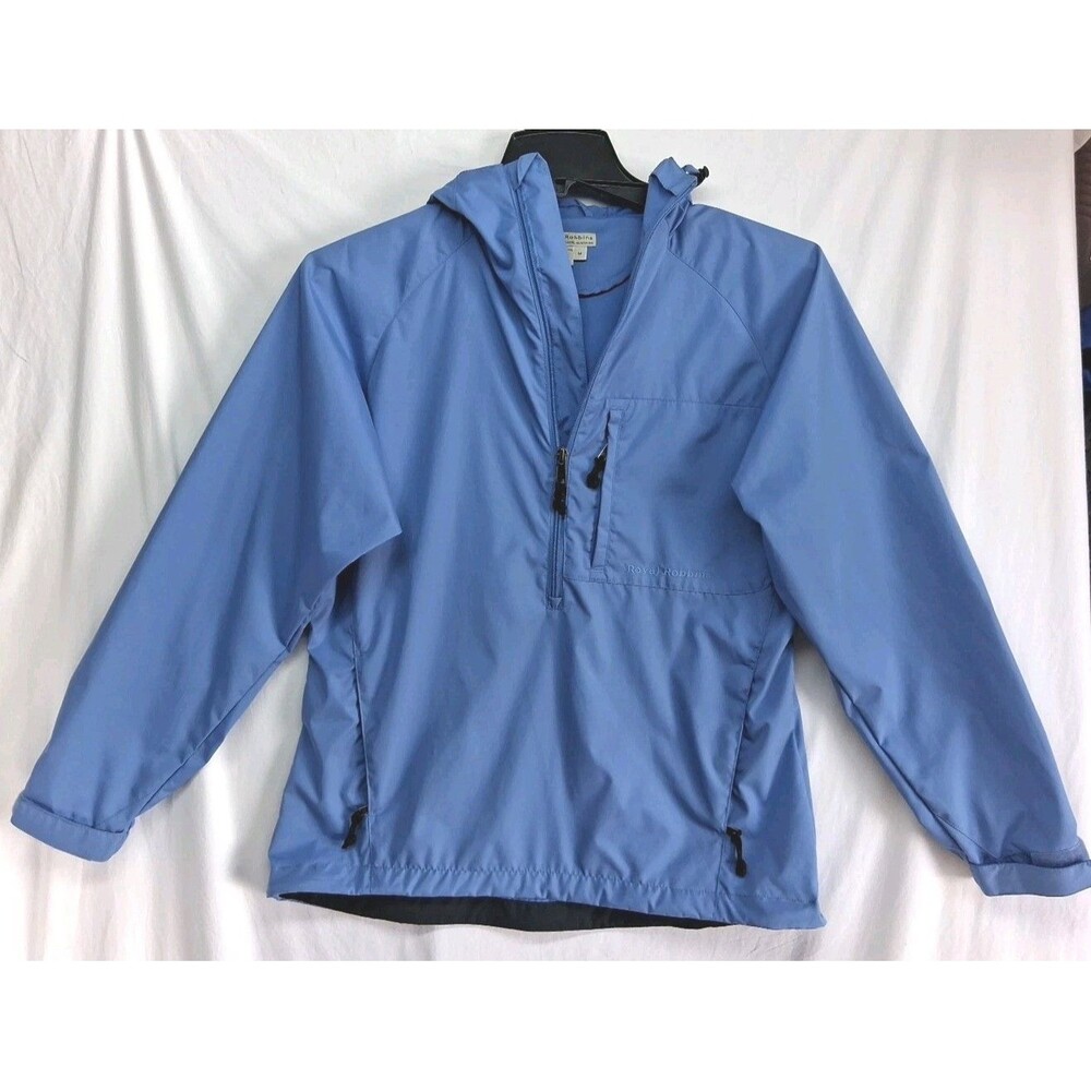 Royal Robbins Women M Blue Hooded Zip Up Jacket Windbreaker Athleisure Nautical